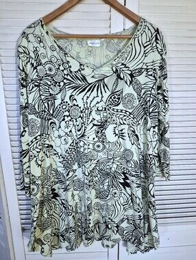 Prairie Cotton Women's Tunic Top 100% Cotton Size Large